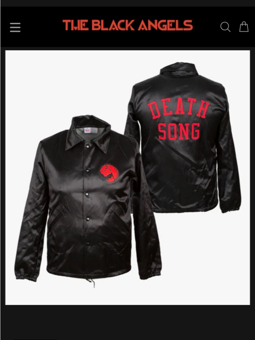 The Black Angels Death Song Jacket, Size Small